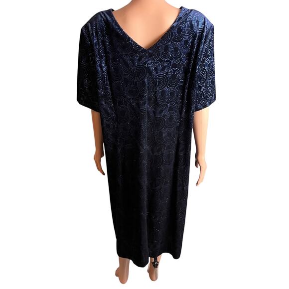Connected Apparel Velvet Glitter Midi Dress 24W Holidays Parties Wedding Guest - Picture 3 of 4